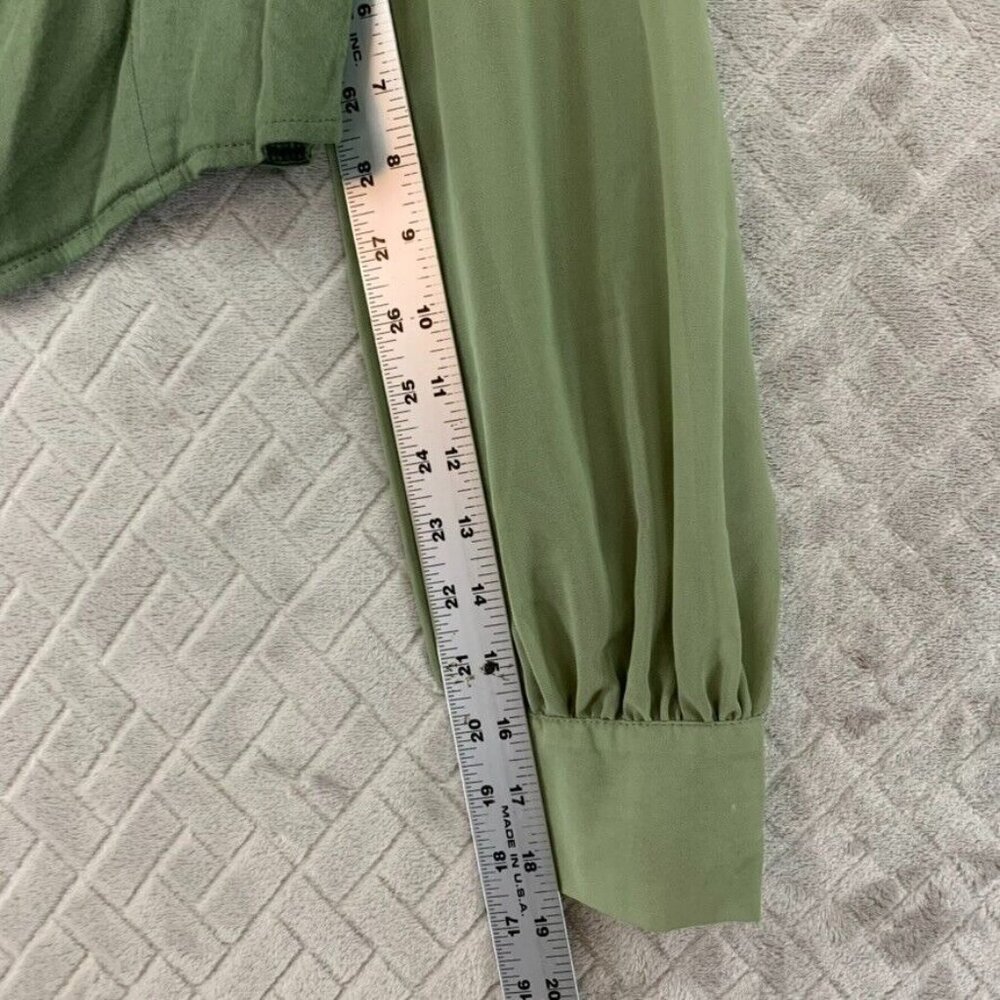 Urban Outfitters Womans Medium Crop Top Green Long Sheer Sleeve Smocked Back - Picture 10 of 16